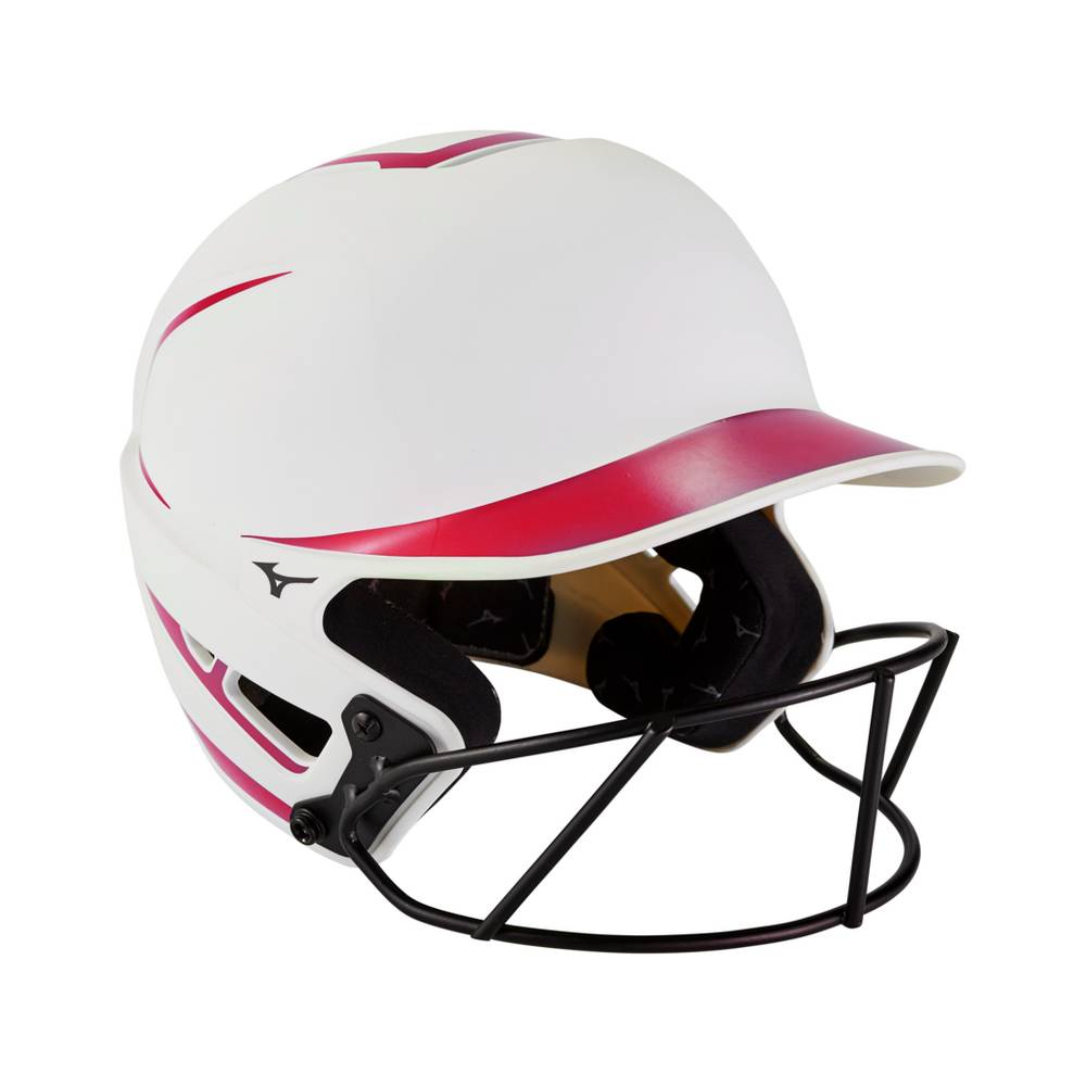 Womens Mizuno F6 Fastpitch Softball Batting Helmet White/Red Philippines (AQDLKG931)